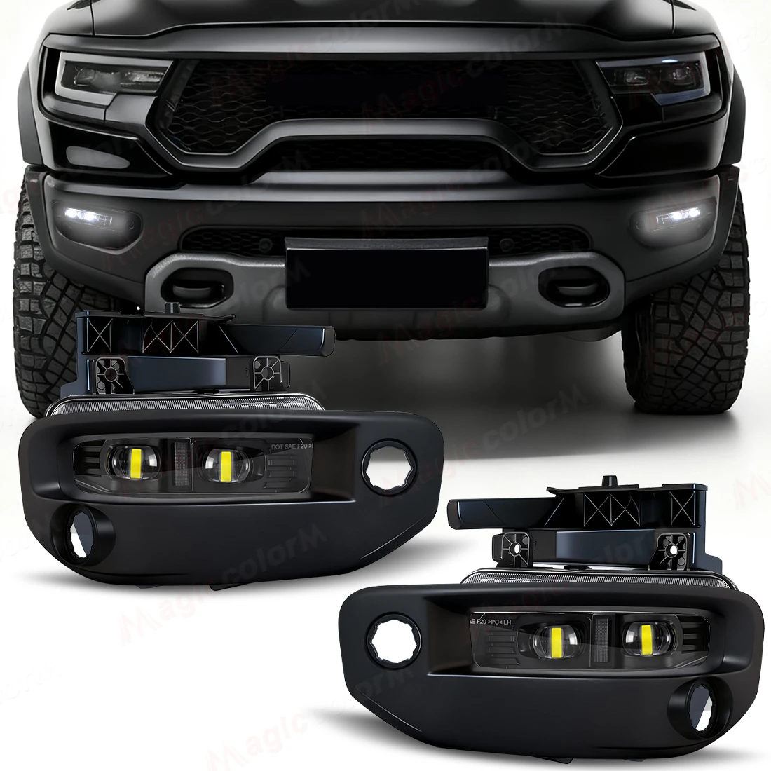 

Светодиодные автомобильные противотуманные фары для Dodge Ram 1500 2019 2020 2021 2022 2023 2024 DRL дневные ходовые огни переднего бампера фары дневные фары