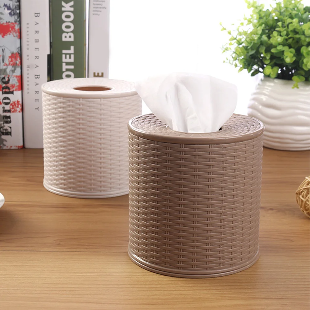 Round Container Living Room Bedroom Gift Napkin Holder Home Toilet Paper Storage Desktop Hotel Decorative Tissue Box Dustproof