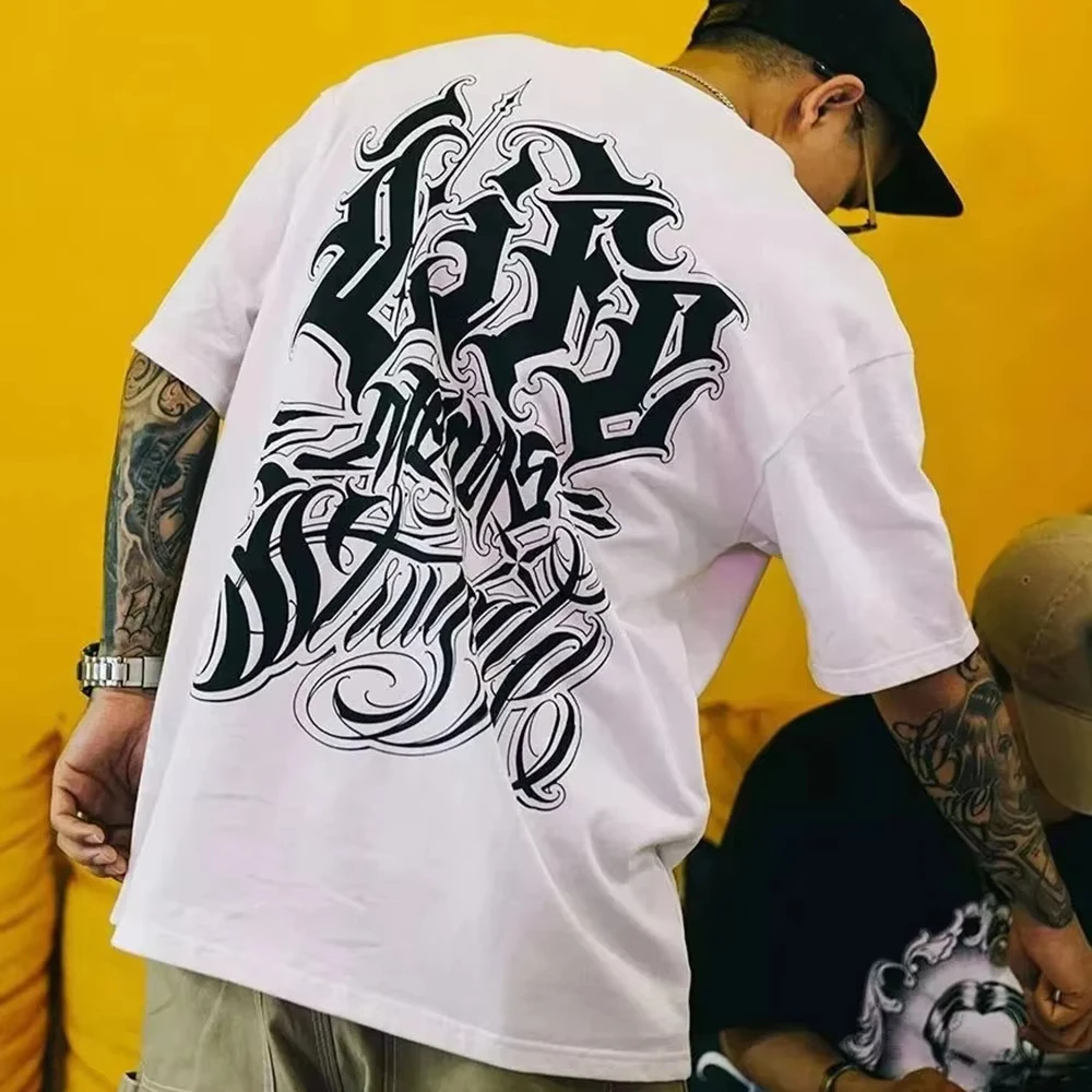 2026 West Coast T-shirt Swallow Los Angeles Street Rock Loose Hip-hop Round Neck Casual Short-sleeved Men's Clothing