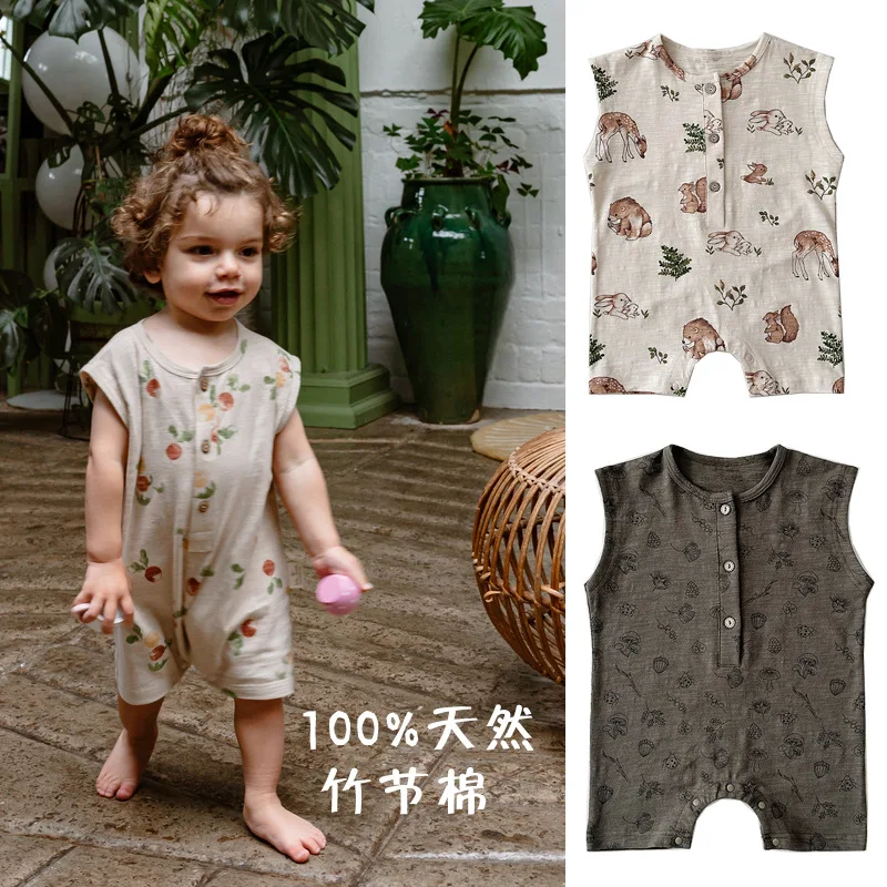 

0-24M Newborn Kid Baby Boys Girls Clothes Summer Cotton Baby Romper Sleeveless Jumpsuit Cute Sweet New Born Outfit