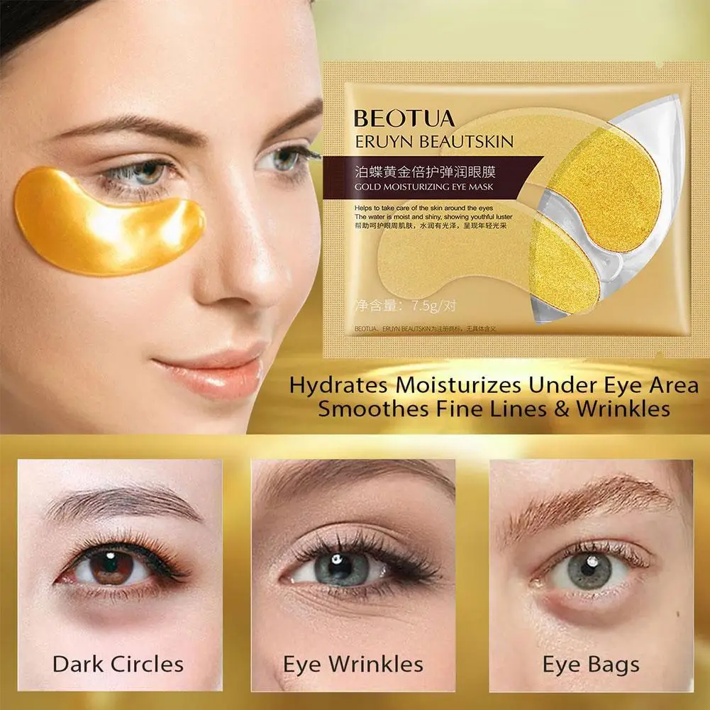 

10/5/1 Pair Crystal Collagen Gold Powder Eye Mask Anti-Aging Dark Circles Acne Beauty Patches For Eye Skin Care MoistureEye