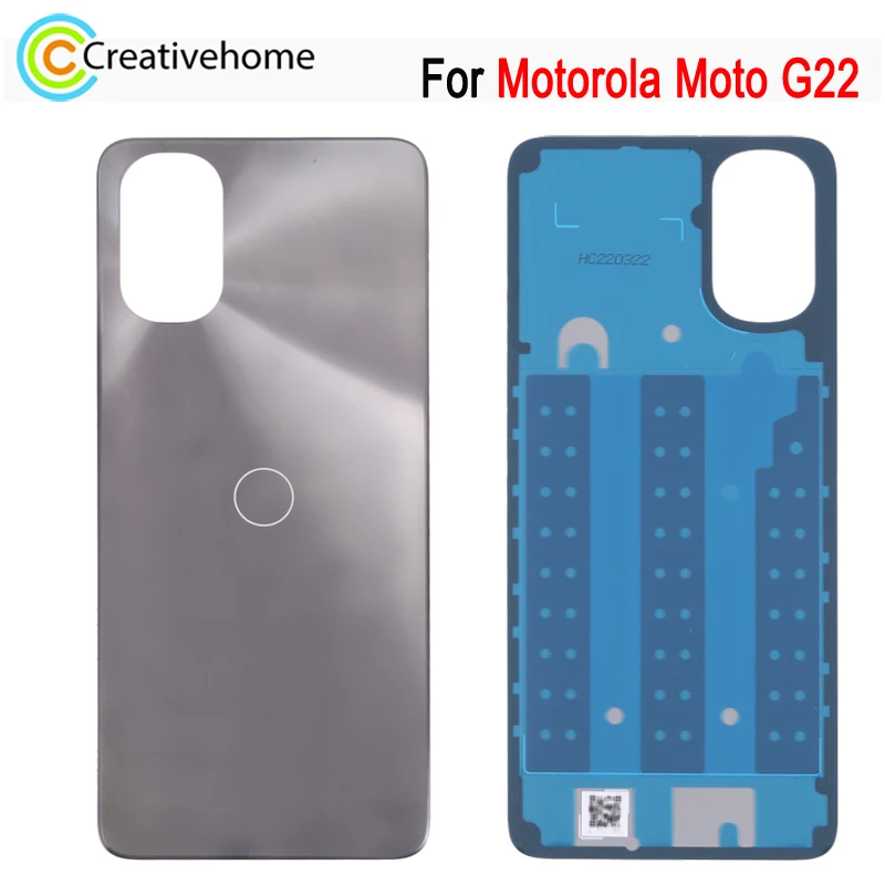 Rear Cover For Motorola Moto G22 Phone Battery Back Cover with Logo Replacement Part