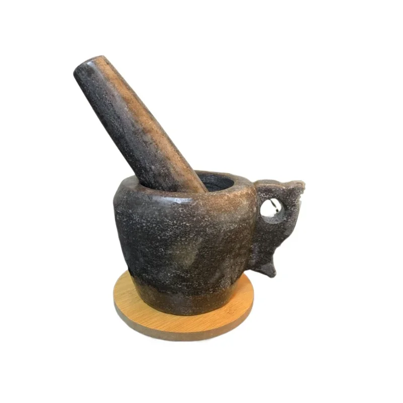 

Pure handmade fish seed stone garlic masher, household mashing jar, grinder, collection town house garlic molars