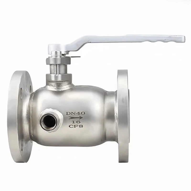 Stainless steel pneumatic insulation ball valve BQ41F-16P half-piece flange integrated casing water high temperature steam/heat