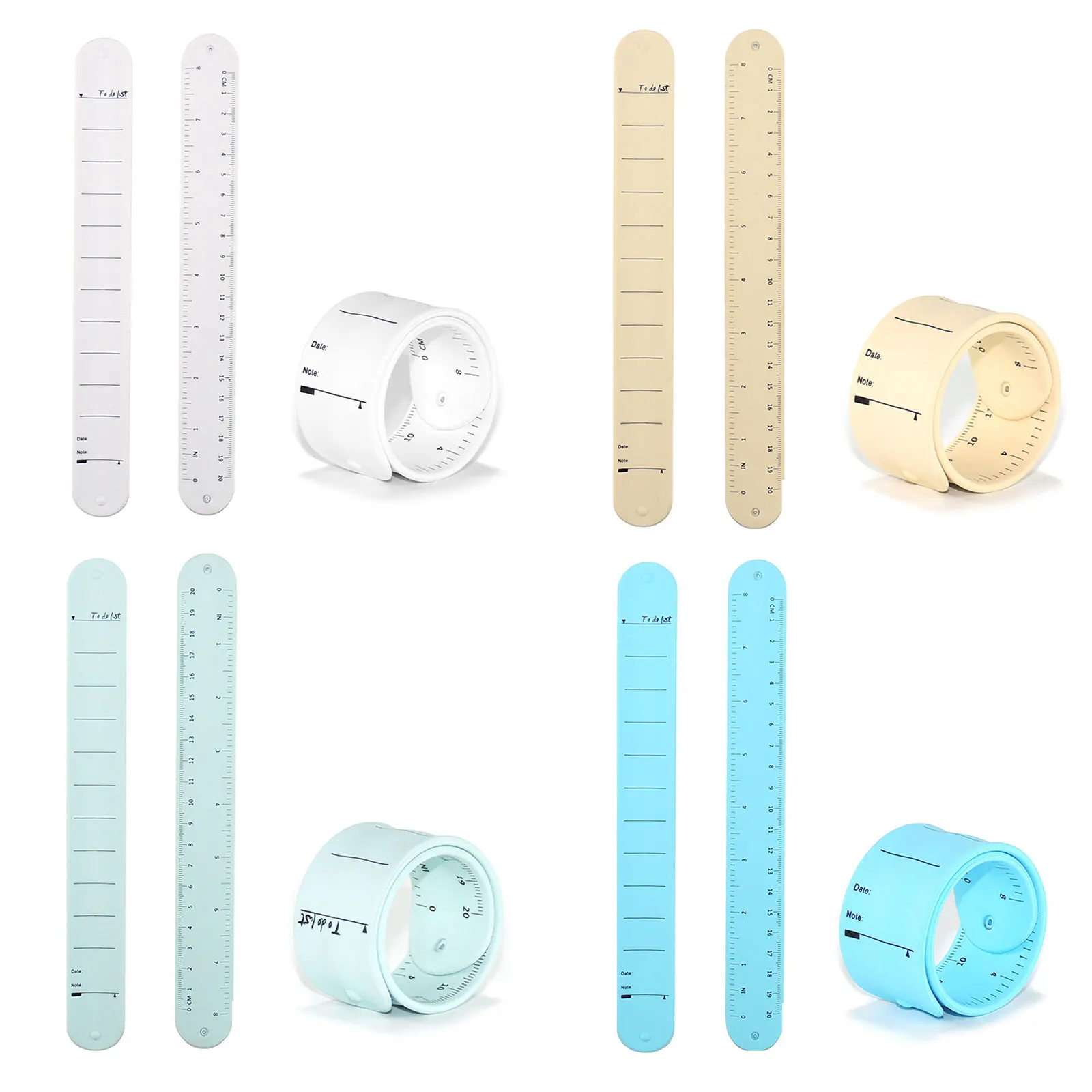 

Silicone Memo Wristband Wearable Writeable Pocket To-do List Wrist Strap Reusable Waterproof with Scale for Forgetful Elderly