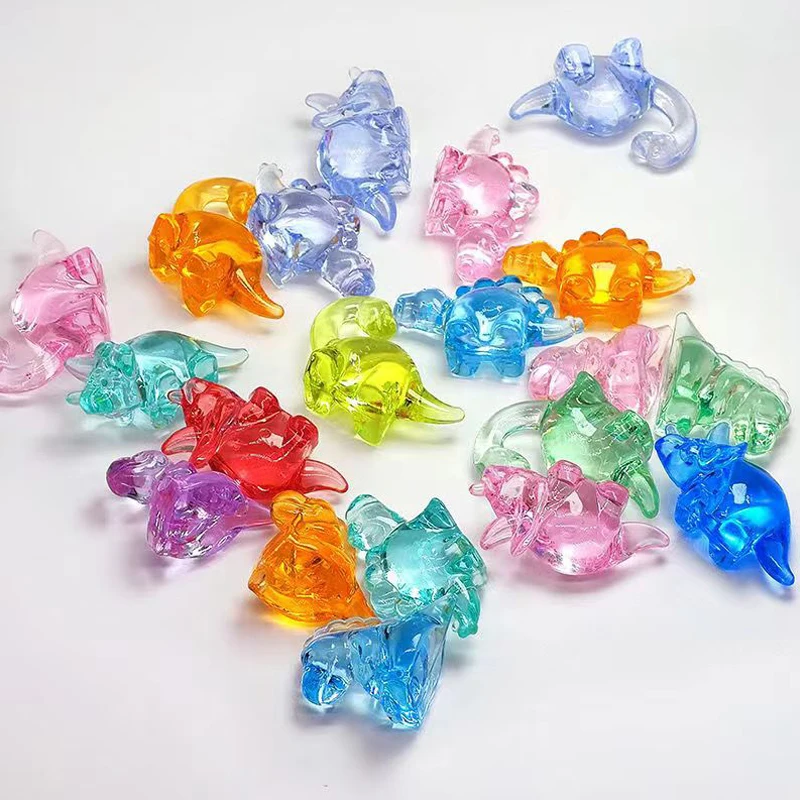 10PCS Acrylic Gems Small Dinosaur Figures Bulk Pirate Treasure Archaeological Excavation Toys Party Favors For Kids Goodie Bags