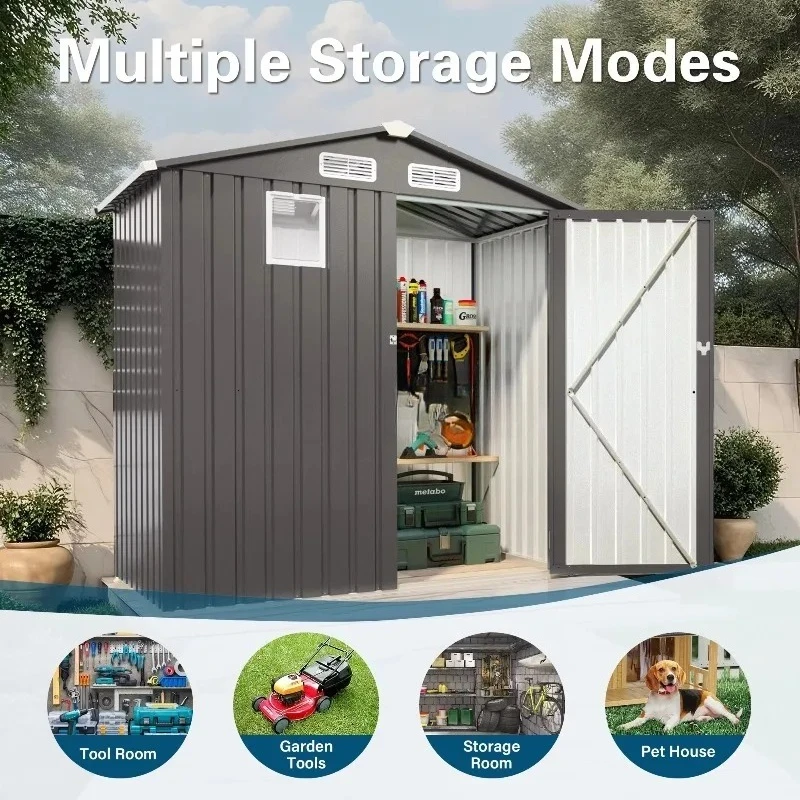 New Model Aluminum Tool Shed 6x3.5ft with Observation Window Eco-Friendly Waterproof Rodent Proof Modern Design Easily Assembled