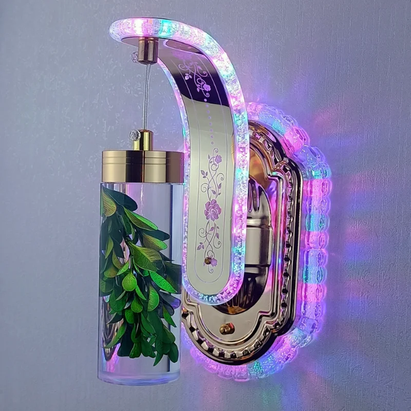 Luxe intérieur décor à la maison applique LED acrylique abat-jour applique variable couleur de la lumière LED nordique couloir en plastique fleur Lustre