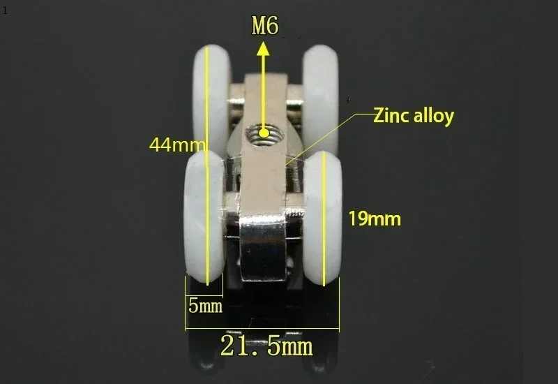 10PCS/LOT Small Width 21.5mm Shower Glass Room Sliding Door Fitting Hanging Pulley Wheel Four Roller Wheel Pulley