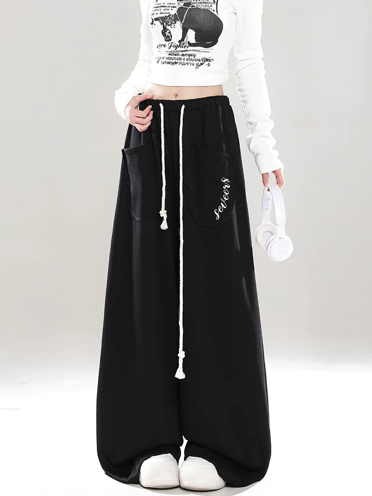 

Широкие брюки, уличная одежда, женские осенние синельные городские вязаные нежные альтготические уникальные брюки с простыми деталями для взрослых, минималистичные брюки Ins