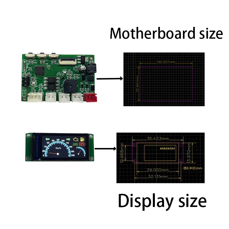 LED Simulation Linked LCD Display Model Car Central Control Screen for 1/14 Tamiya RC Truck SCANIA 770S VOLVO FH16 MAN ACRTOS