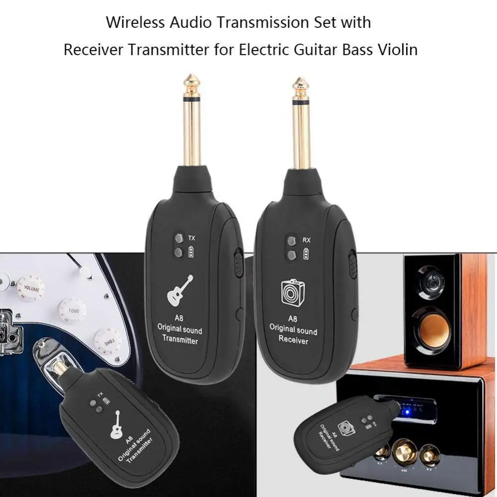 UHF Wireless System Guitar Pickup Audio Transmitter Receiver for Electric Guitar Bass Violin Musical Instrument Parts