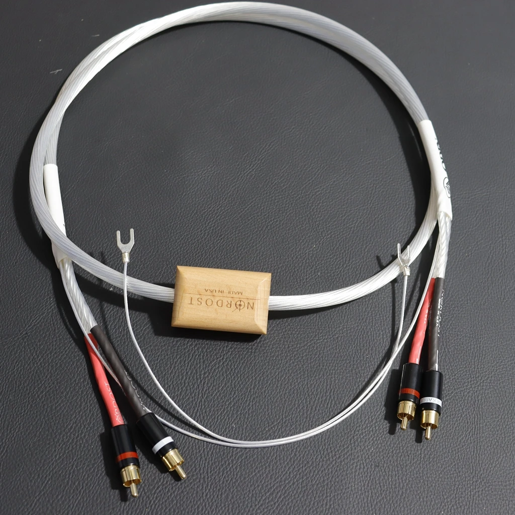 Nordost Audiophile LP Vinyl Record Tonearm Phonograph Cable Odin OCC silver conductor HiFi Audio RCA line with Ground Wire