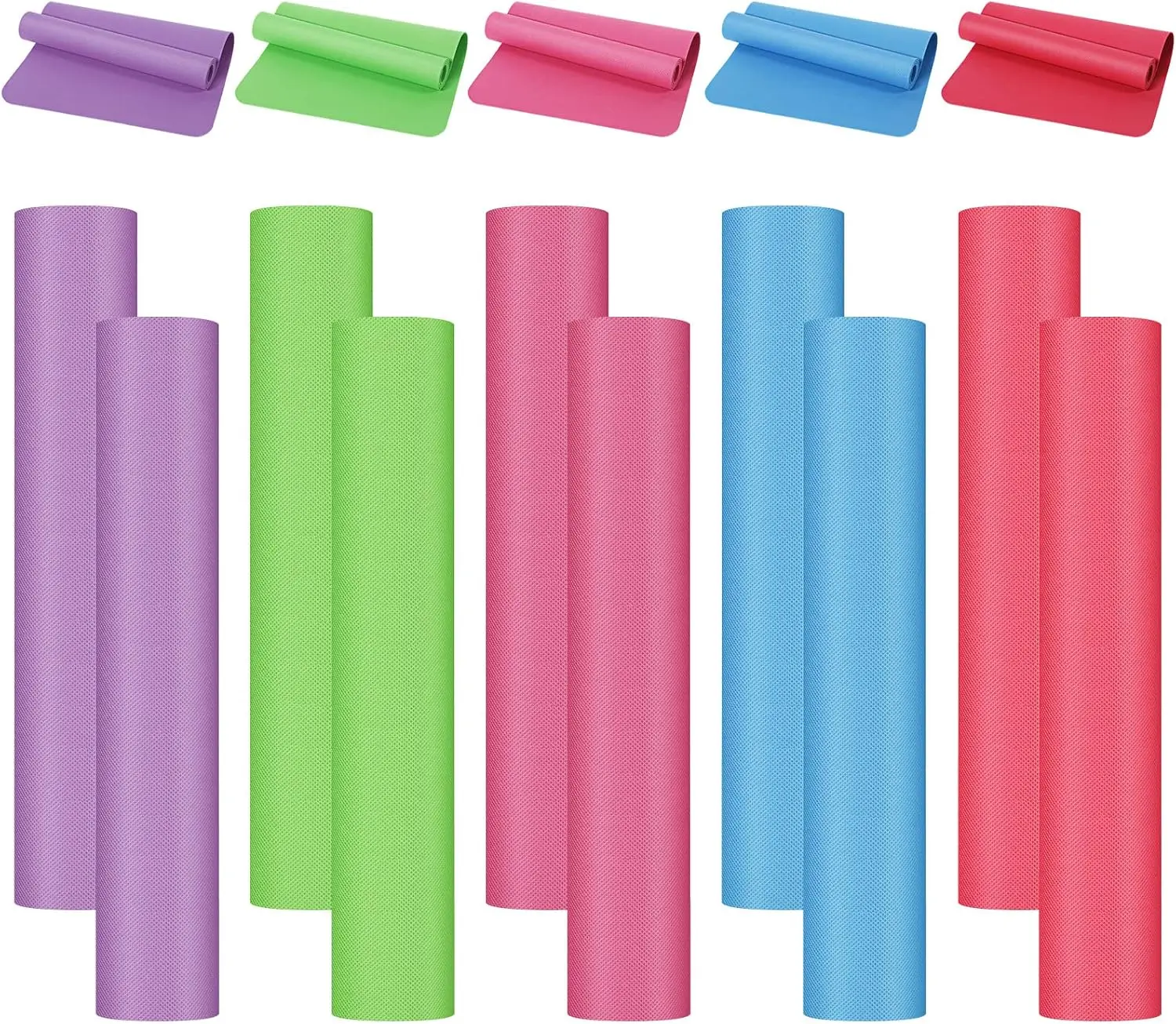 Outdoor Yoga, Pilates or Workout, Latex-Free Material, No Color Mentioned, 10 Pack, 68'' x 24'' x 4mm Thick, Non-Slip Texture