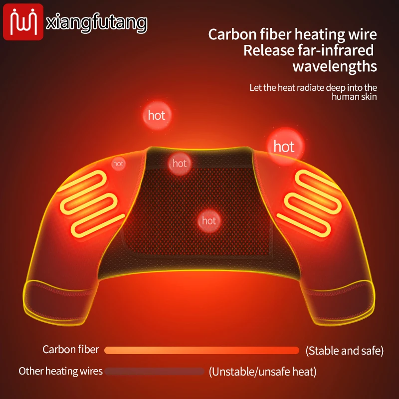 ألياف الكربون ساخنة الكتف دعم الكتف مُدلك اهتزاز يخفف آلام الكتف المجمدة مشاكل التنقل استعادة الكتف #6