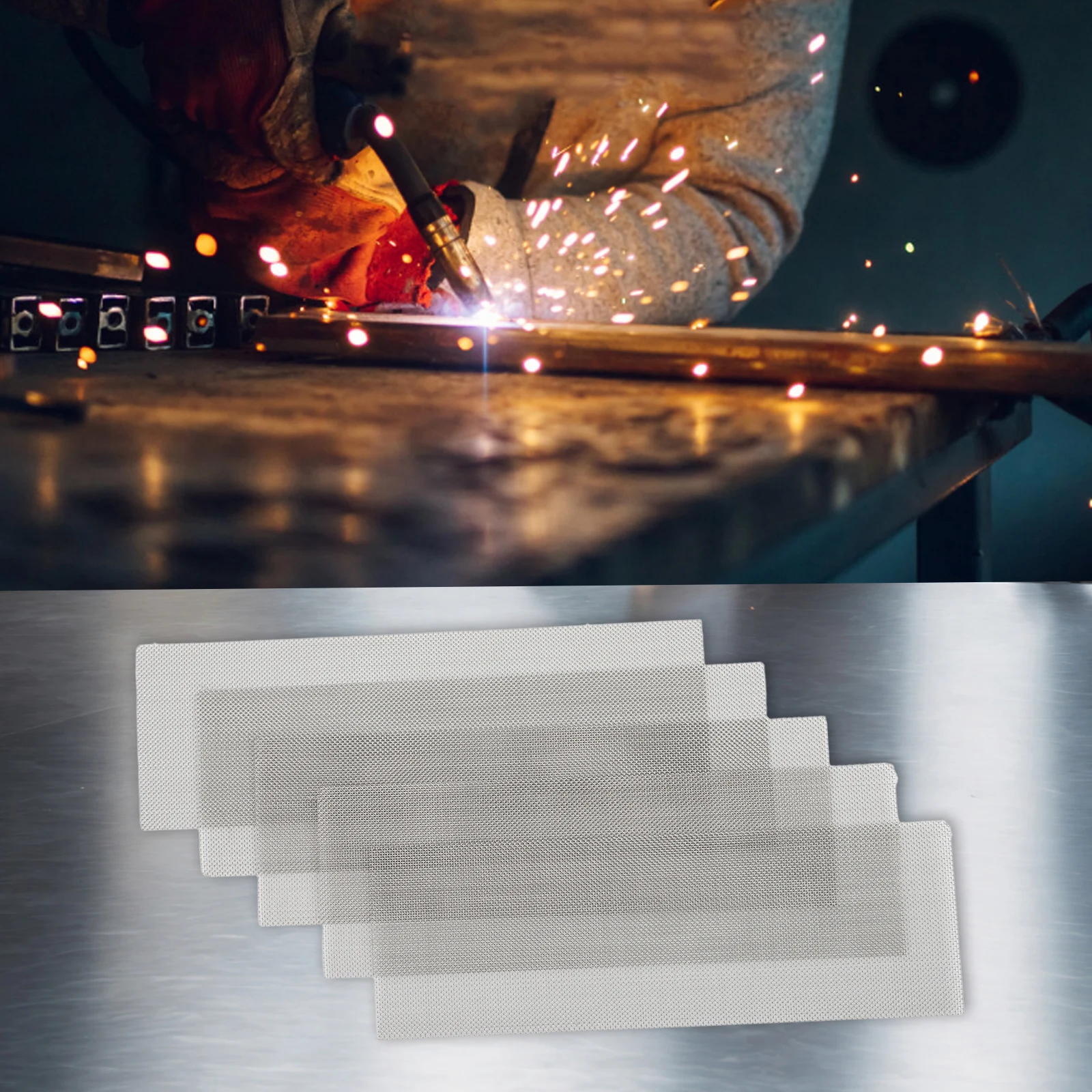 

5/10PCS Car Bumper Repair Net 15x5cm Stainless Steel Mesh For Plastic Crack Hole Fixing Silver Tool Accessories