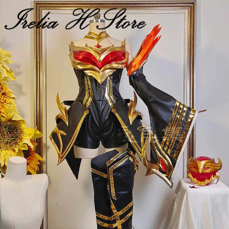 Irelia H Store Inmortal Ahri LOL Inmortal Ahri Cosplay Kostüm für Frauen Halloween Partykleid mit Ball hohe Qualität