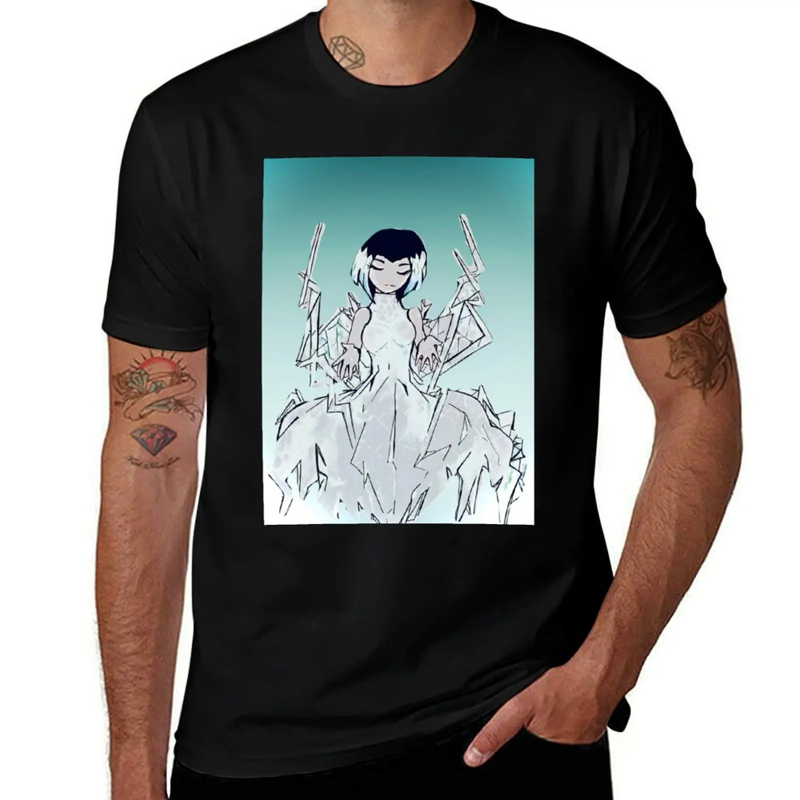 Ice Crystals cool tone T-Shirt Work Outdoor for Men T-Shirt