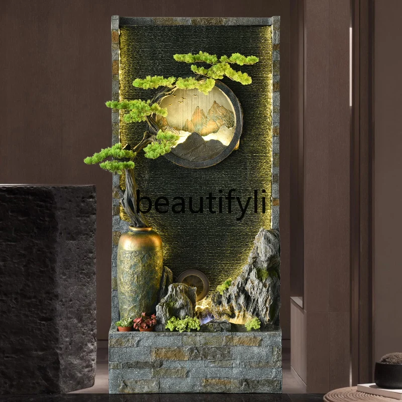 

rockery flowing water wall water curtain wall flowing water screen, floor-to-ceiling fountain landscape decoration ornament