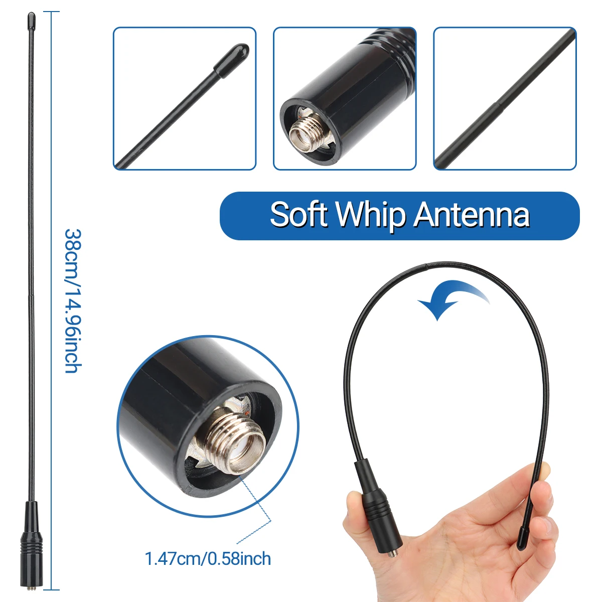 AM-771 antena tribanda 144/220/430MHz SMA hembra Quansheng Baofeng - imagen 4