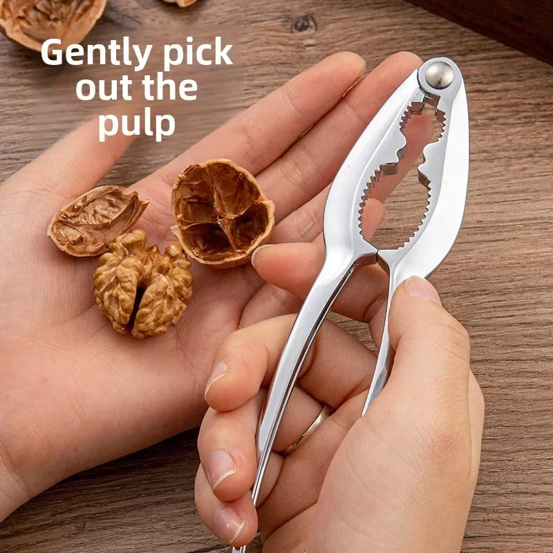 Nutcrackers for Nuts Metal Seafood Opener with Tight Sawtooth Nutcracker Utensils for Chestnut Seafood Walnut Plier Clip