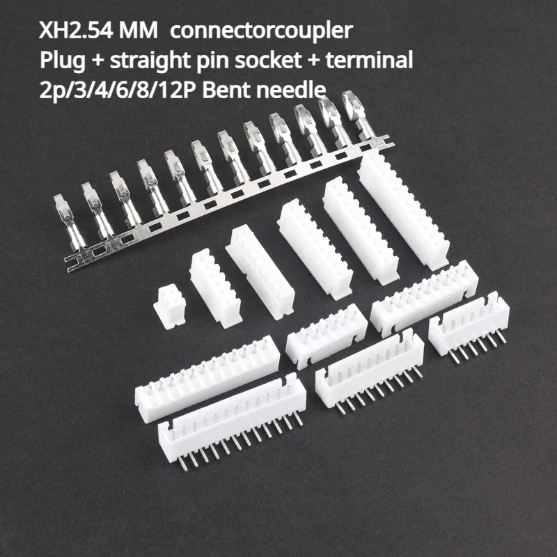 

Wire connector XH2.54MM connector plug+straight pin socket+terminal 2p/3/4/6/8/12P bent pin