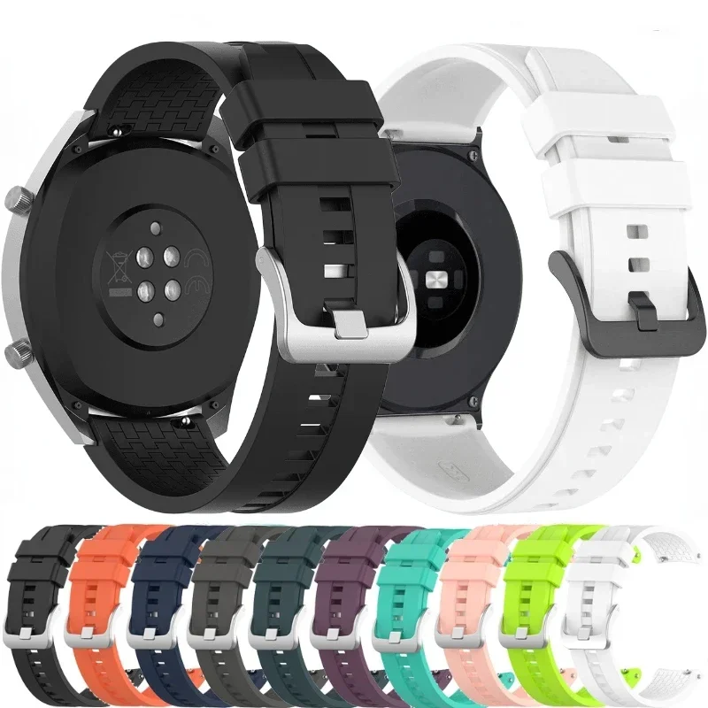 22mm 20mm Silicone Strap For Huawei Watch 5/GT7-6-5 Pro 46mm Comfortable Bracelet Band For Amazfit Bip Max/Balance 3/Active 3-2