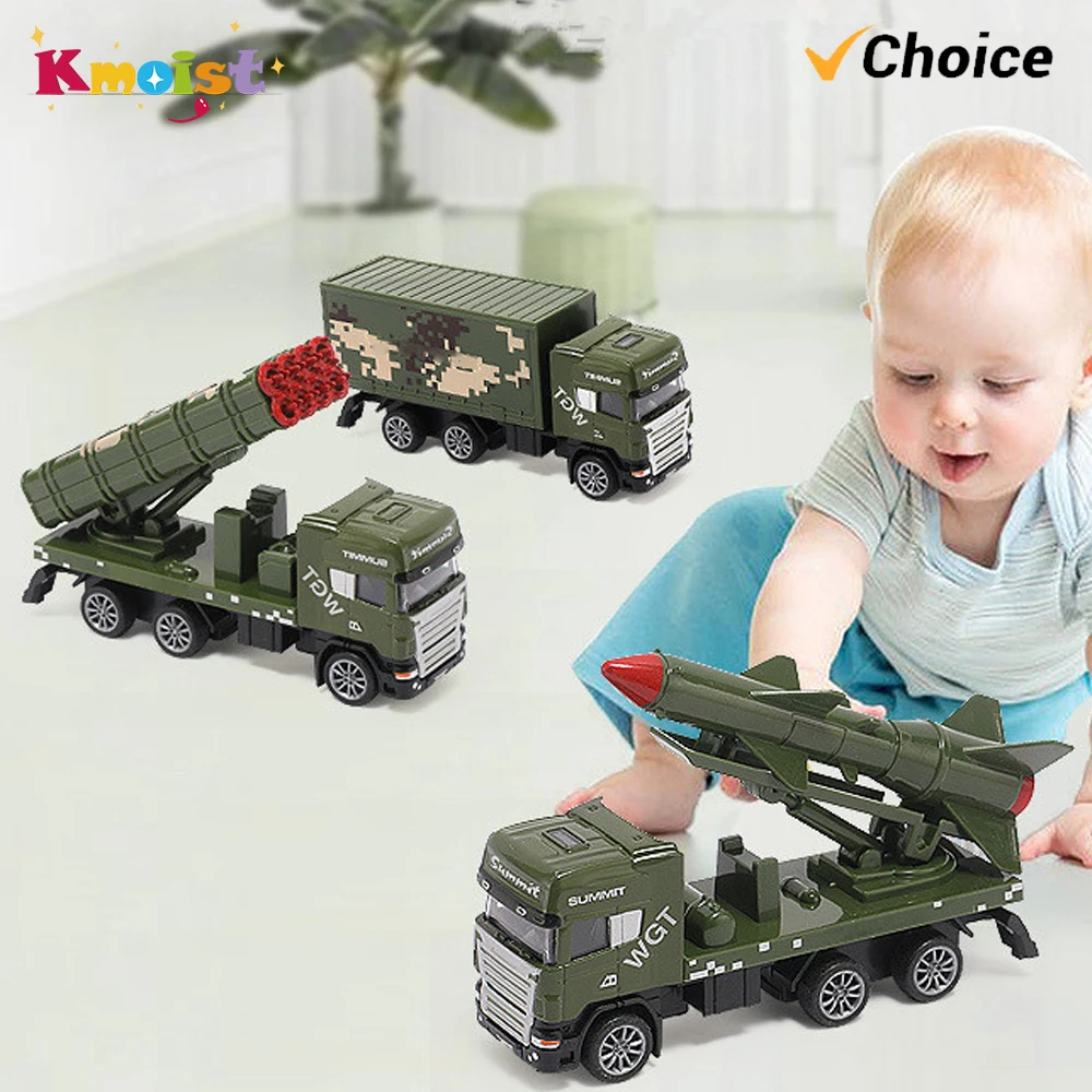 1/64 Diecast Truck Model Mini Car Set Inertia Pull Back Cars Engineer Vehicle Collection Toys for Boys Kids Birthday Xmas Gift