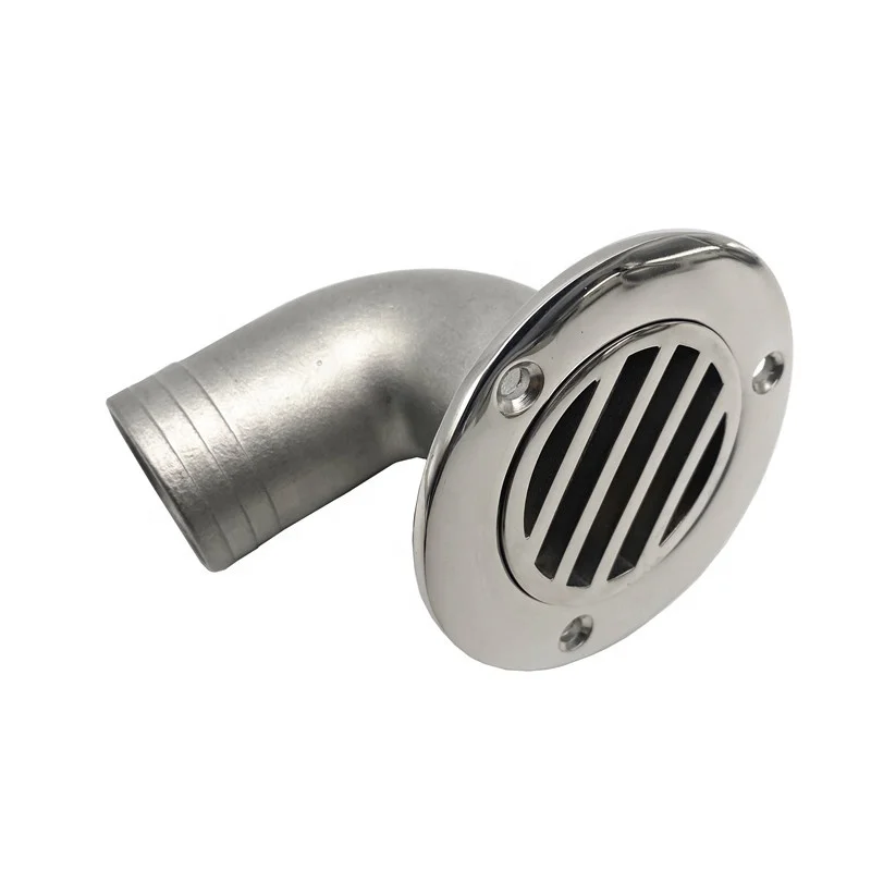 

STLF 38mm Stainless Steel 316 Mirror Polished 90 Degree Elbow Pipe Deck Drain Scupper With Removable Cover
