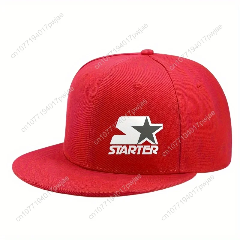 Verstelbare snapback-pet voor heren en dames met starterletters en sterlogo - ademende hoed met platte rand, buitensport voor alle seizoenen