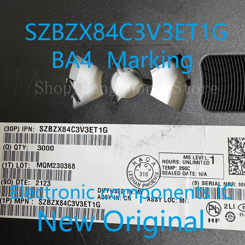 New SZBZX84C3V3ET1G BZX84C3V3ET1G SZBZX84C3V3E SZBZX84C BA4 code DIODE ZENER 3.3V 225MW SOT23-3 50pcs