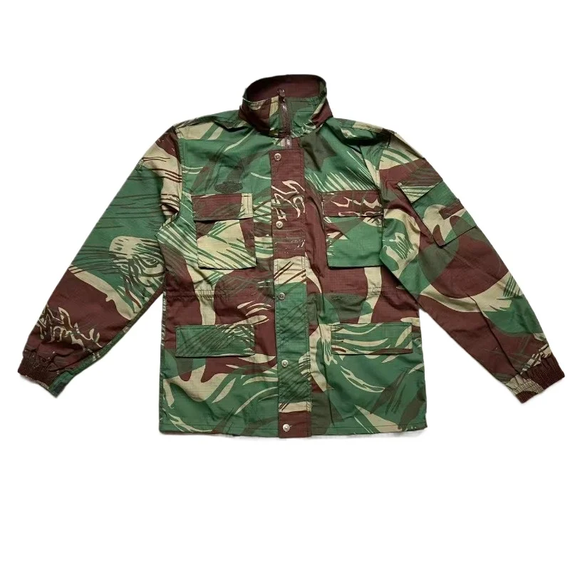 Rhodesian Brushstroke Militar Uniform Set Retro Tactical Combat Suit Ripstop BDU Training Classic Rhodesian Camo Jacket Pants
