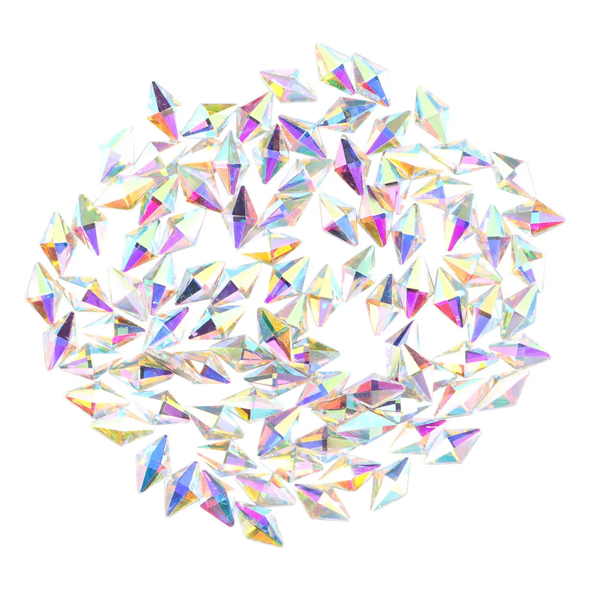 

100Pcs Nail Art Rhinestones Rhombus Gems Imitation Crystal Flat Backs DIY Decoration Natural False Nail Gel Phone Crafts