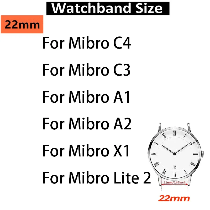 22 مللي متر حزام معدني لساعة MIBRO C4 حزام ساعة من الفولاذ المقاوم للصدأ لـ Mibro C3 C4 أساور لـ Mibro X1 A1 A2 Lite2 Correas reloj