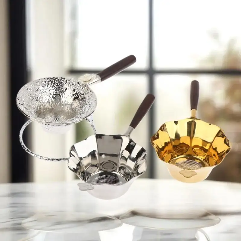 Creative Hammer Patterned Fish Tea Strainer Metal Tea Filter Mesh Alloy Separator Tea Ceremony Accessories Gold Sliver