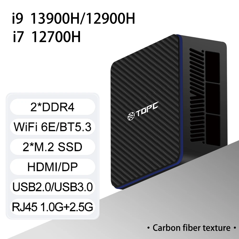 SZBOX Mini PC i913900H/i9 12900H/i7 12700H 2*DDR4 2*M.2 SSD Wi-Fi 6E BT5.3 RJ45 1.0G+2.5G HDMI DP Desktop Gaming Computer