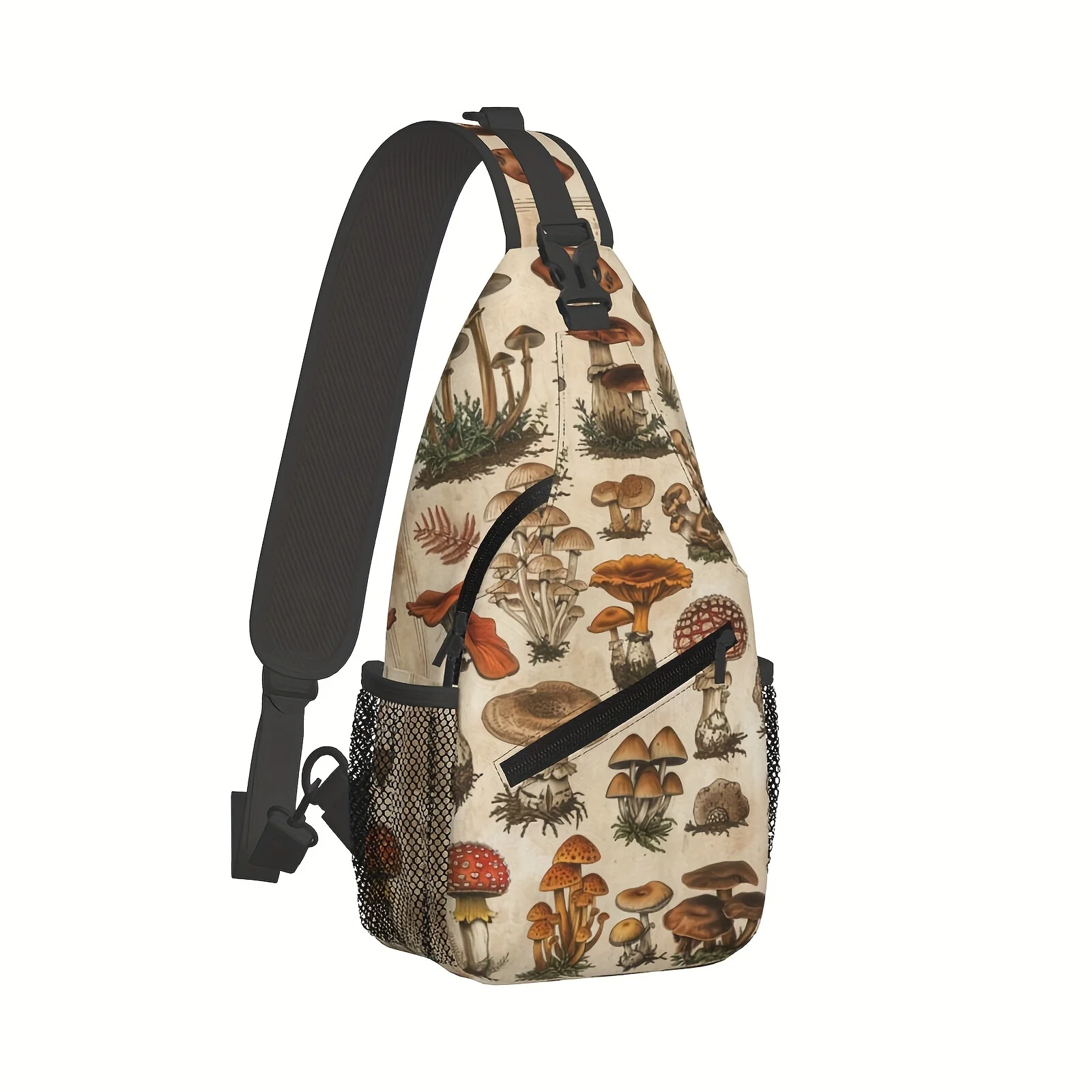 Crossbody Chest Bag Hiking Backpack Mushroom Atlas Shoulder Bag Folding Large Capacity Fashion Durable Can Be Used for Shopping
