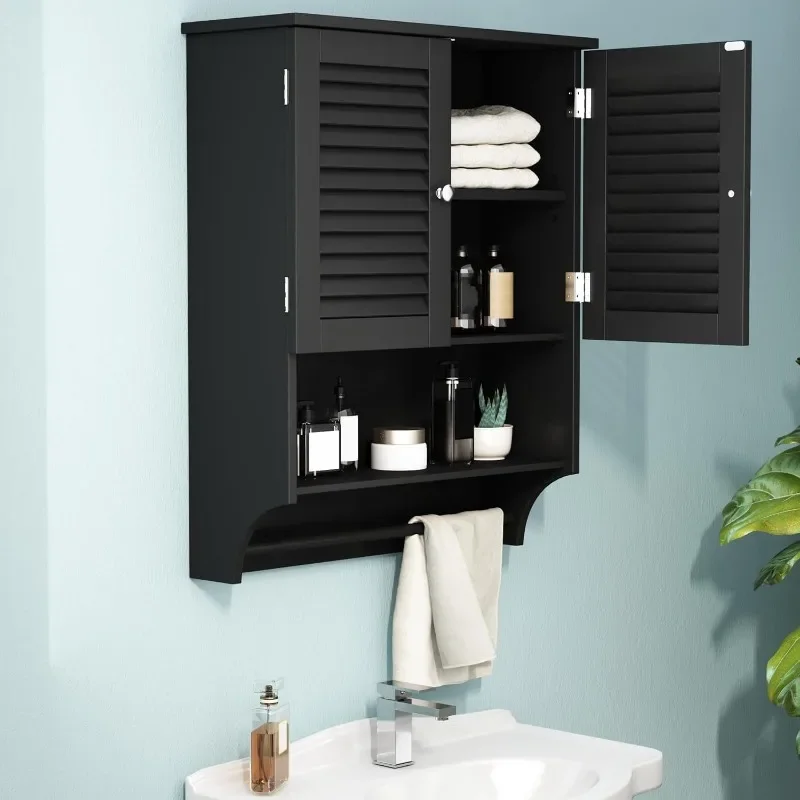 

Bathroom Wall Cabinet, Medicine Cabinet, 2 Doors Over The Toilet Space Saver Storage Cabinet with Large Space,