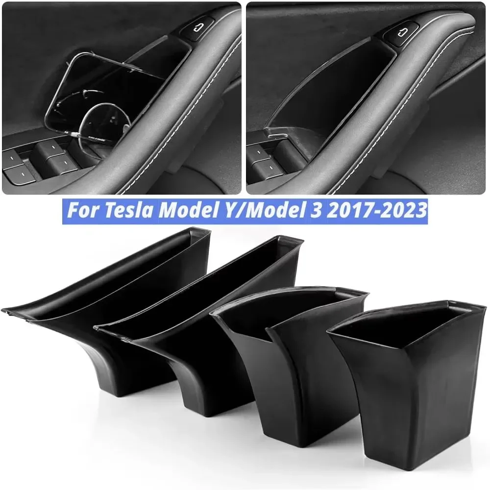 

VASTZ for Tesla Model 3 Model Y Door Side Storage Box Handle Pocket Armrest Driver Passenger Storage Tray Container Organizer