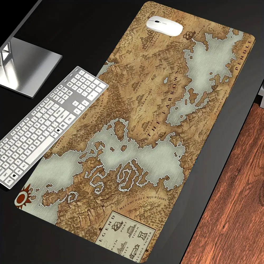 

HYBXAXC Fantasy World Map Mouse Pad Non-Slip Rubber Desk Mat Vintage Adventure Print Gaming Mousepad for Office Laptop PC