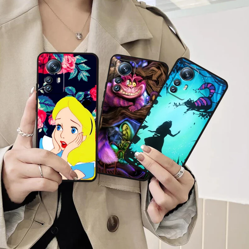 Disney Alice Cute Cartoon For Xiaomi Mi 14 13T 13 12T 12 11T 11i 11 10T 10 Pro Lite Ultra 5G Black Funda Phone Case