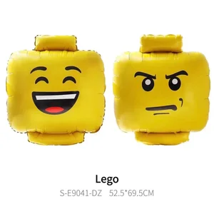 Ninja Building Block Party Balloon LEGO LEGO Foil Globos Baby Shower Blocks Tema Decoraciones para fiestas de cumpleaños para niños suministros de fiesta para niños 12 mejores decoraciones de cumpleaños de Lego de ventas - №4