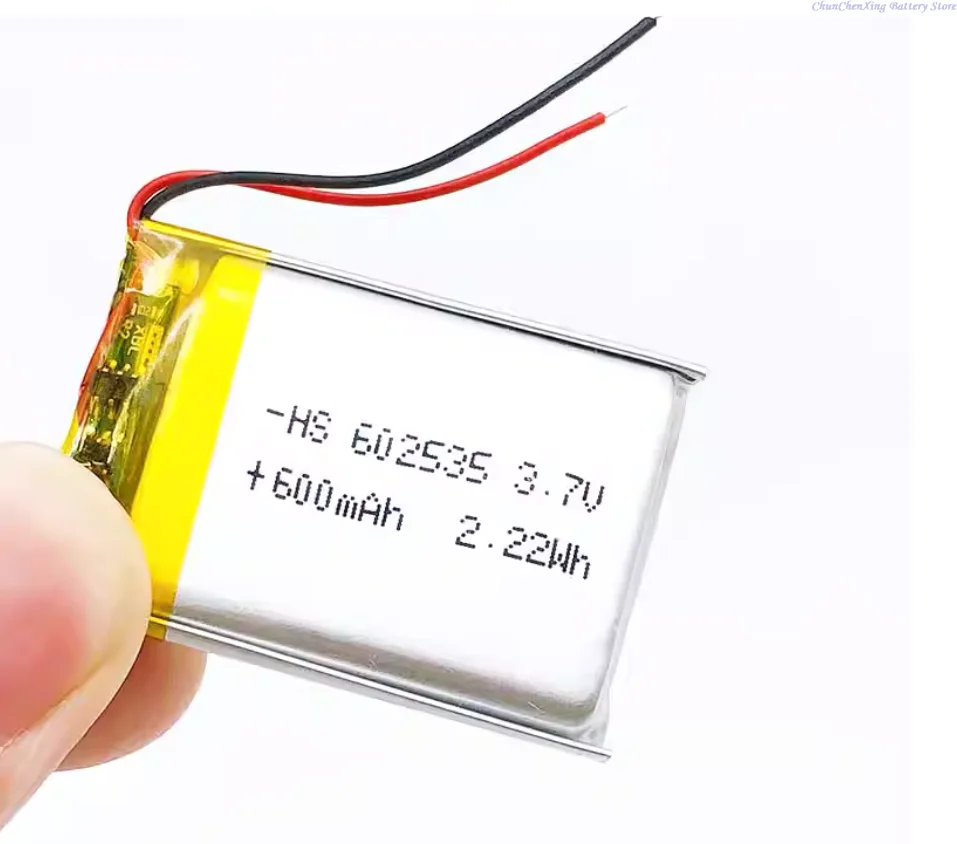 ALLCCX 3.7V 600mAh 602535 Battery , sizes: 6mm X 25X 35mm