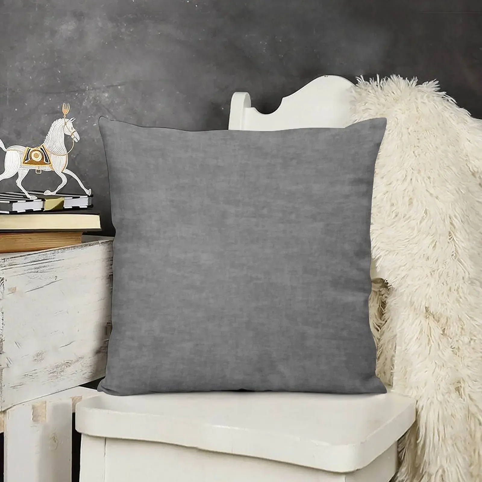 ██ Rough Concrete Gray Throw Pillow Plaid Sofa Sofa Cushions Cover New year pillow