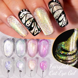 PUENTE 7.5ML Gel magnetico per gatti da favola Sparking Aurora effetto argento Vernice semipermanente per manicure Soak Off Gel per nail art UV