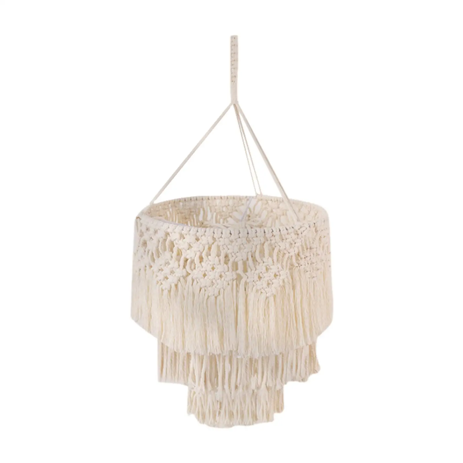 Macrame Tassel Lamp Shade Hanging Ornaments Decorative Hand Woven Light Cover Lampshade for Nursery Office Household Party Hotel