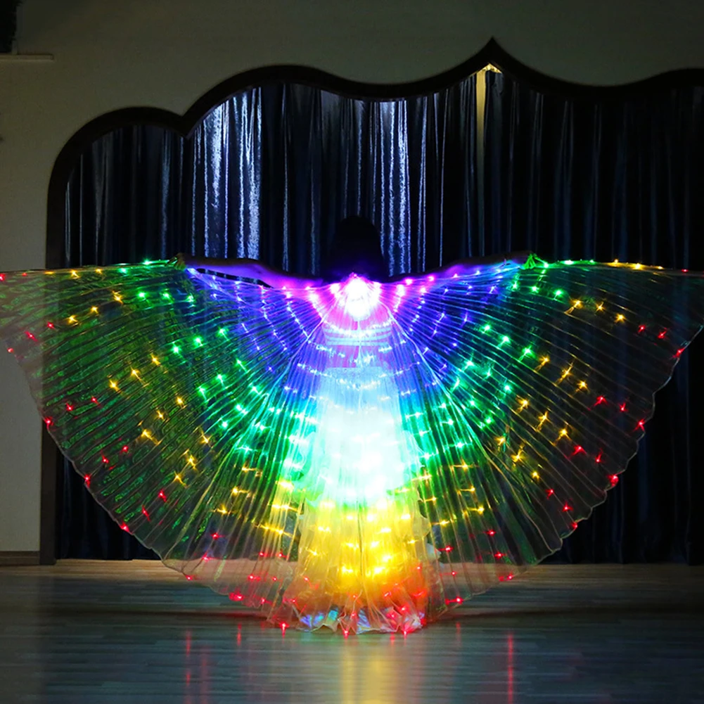 LED luminous butterfly dance wings dancing luminous props fluorescent belly dance cape length 145cm, suitable for height 160