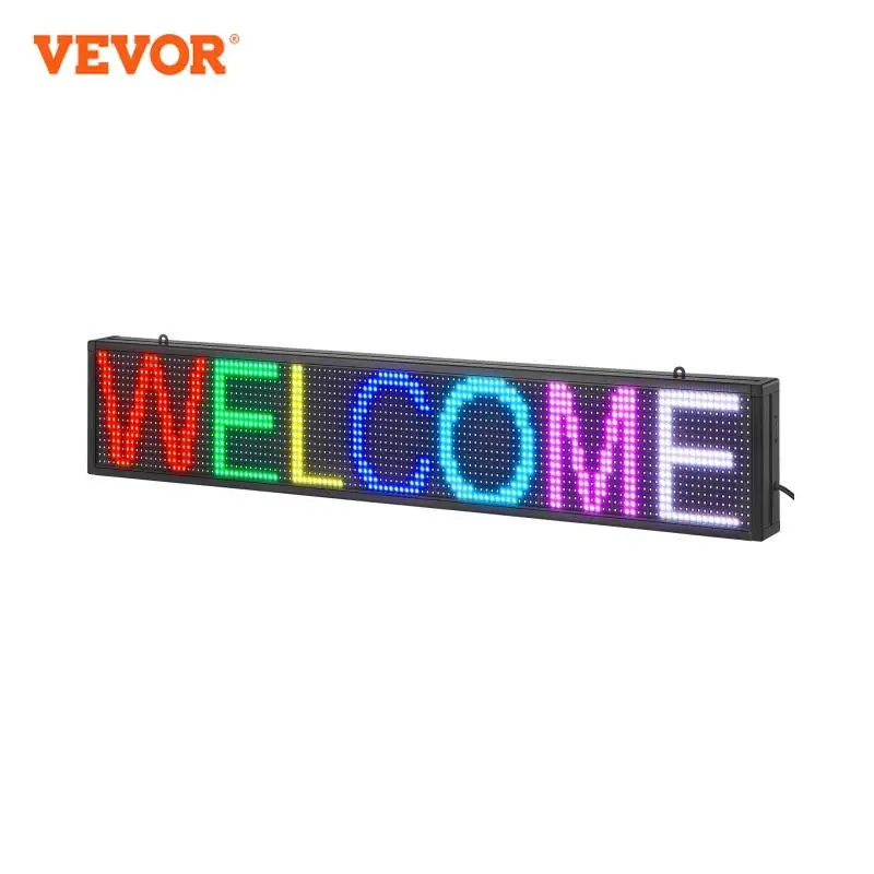 VEVOR  LED Sign Custom Text Animation Pattern Display Board WIFI USB Control Shop Sign for Store Business Party Bar Advertising