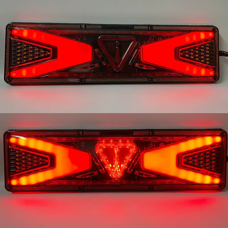 12V/24V Dynamic LED Truck TailLight Turn Signal Rear Brake Light Reverse Signal Lamp Tractor Trailer Lorry Bus Campers 1pair