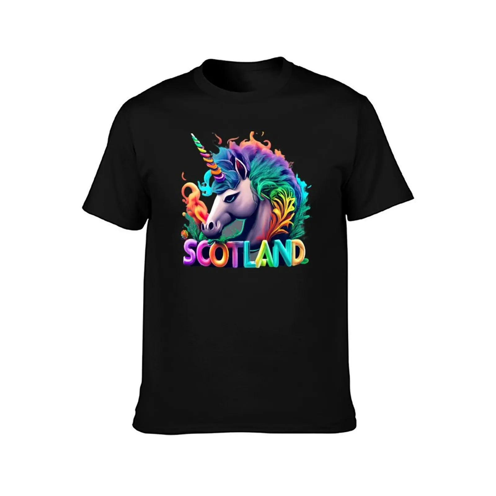 Scotland Unicorn Scottish T-Shirt, Summer Casual Cotton Tee, Oversized Streetwear Tops, Vintage Graphic Print, Unisex Men Women